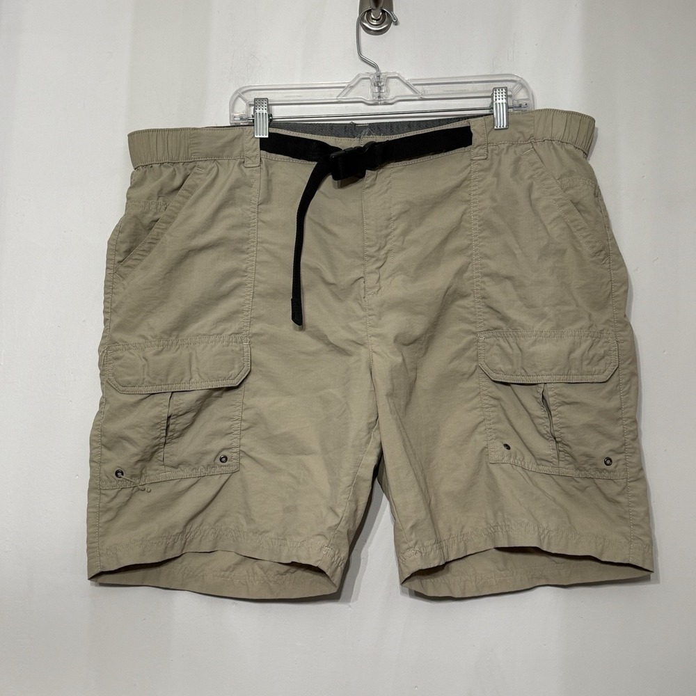 Croft & Barrow Belted Hiking Cargo Shorts 100% Nylon Navy Blue Quick Dry 8" 46